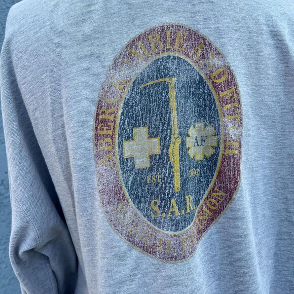 Vintage 90s Abercrombie Long Sleeve Tee Spell Out Mens Large 90s T shirt - Picture 6 of 8